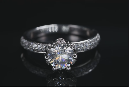 Artificially cultivated Diamond Six Claw Women's Ring, with price fluctuations. Please consult customer service before placing an order