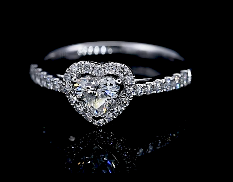 Laboratory cultivation of diamond heart-shaped diamond rings, prices may fluctuate, please contact customer service when placing an order