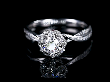 Laboratory cultivated diamond ring with diamond inlay, prices may fluctuate, please contact customer service when placing an order