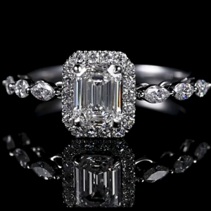 Laboratory cultivation of emerald shaped diamond rings, price consultation with customer service